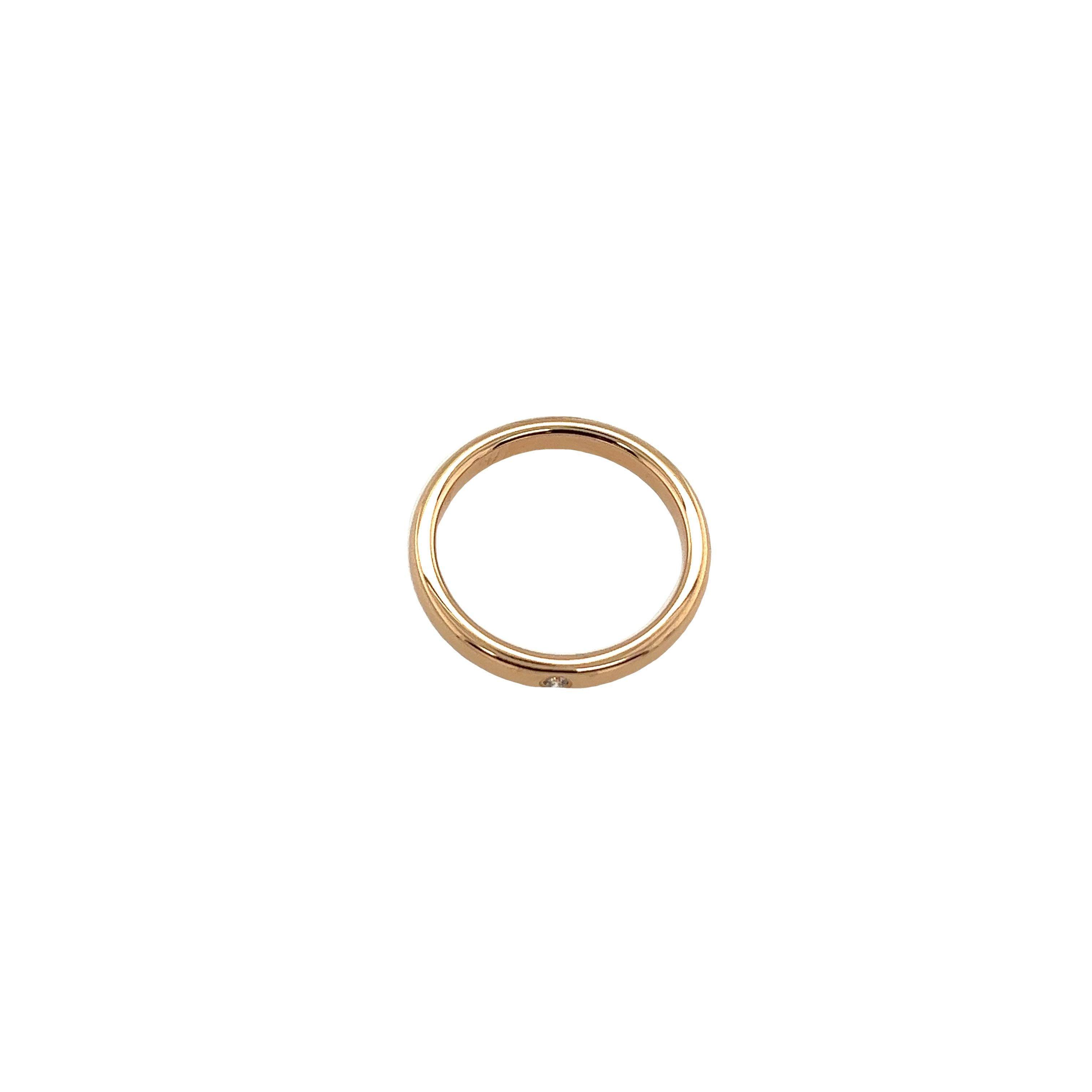 Round Cut Tiffany & Co. Elsa Peretti 18ct Rose Gold Single Diamond Ring For Sale