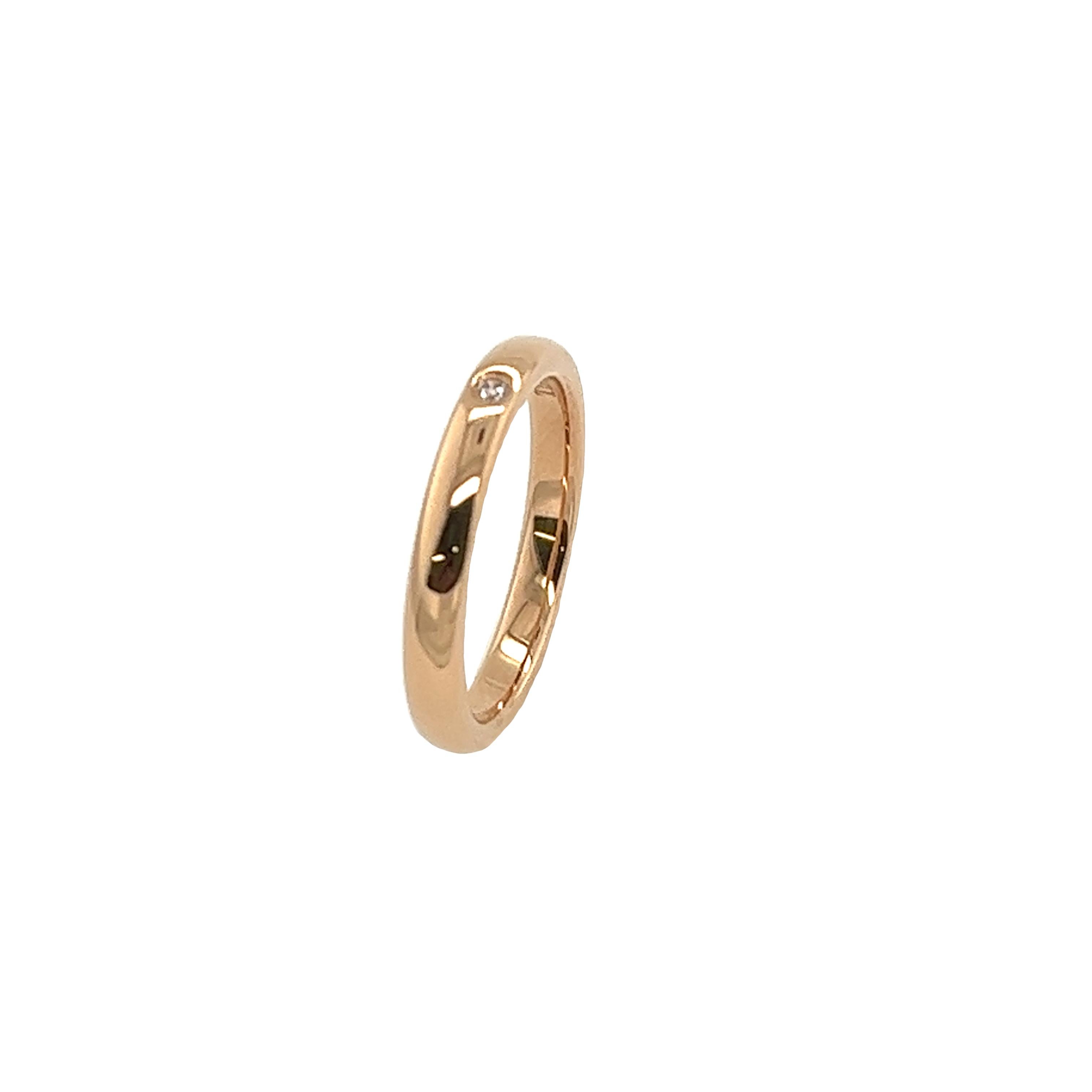 Tiffany & Co. Elsa Peretti 18ct Rose Gold Single Diamond Ring For Sale 1