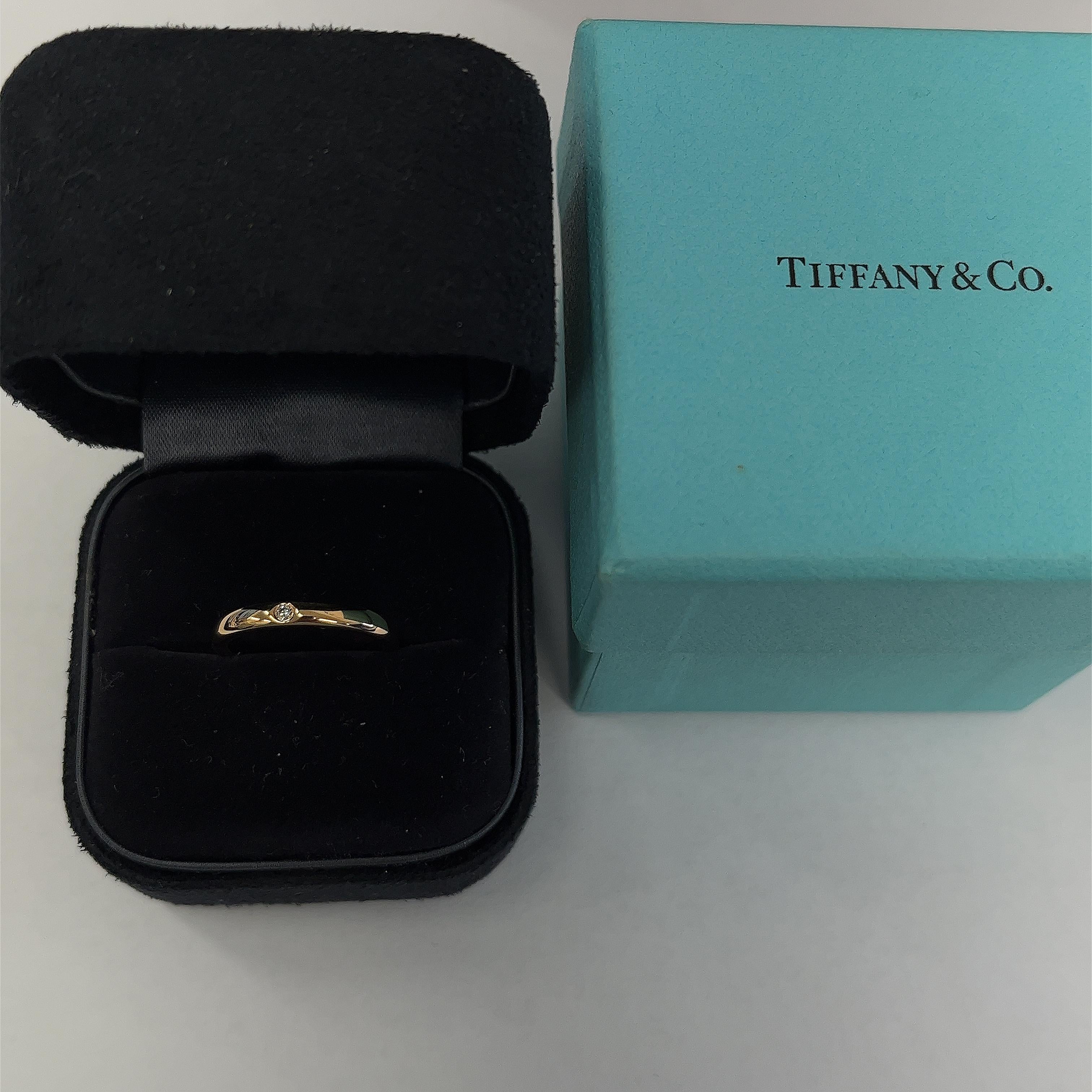 Tiffany & Co. Elsa Peretti 18ct Rose Gold Single Diamond Ring For Sale 2