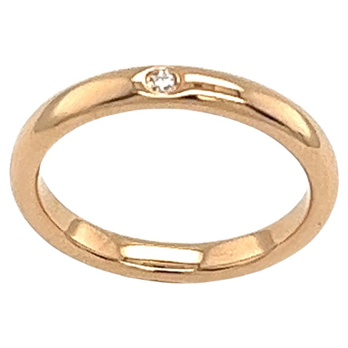 Tiffany & Co. Elsa Peretti 18ct Rose Gold Single Diamond Ring For Sale