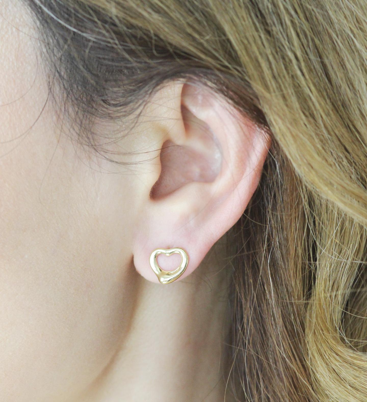tiffany stud heart earrings