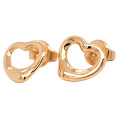 Retro Tiffany & Co. (Elsa Peretti) 18ct yellow gold heart stud earrings