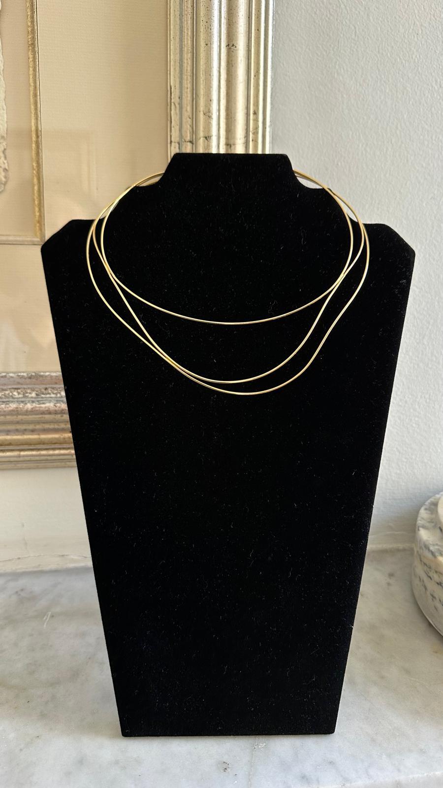Tiffany & Co Elsa Peretti 18ct Yellow Gold Wave Necklace 25g In Excellent Condition In SYDNEY, NSW