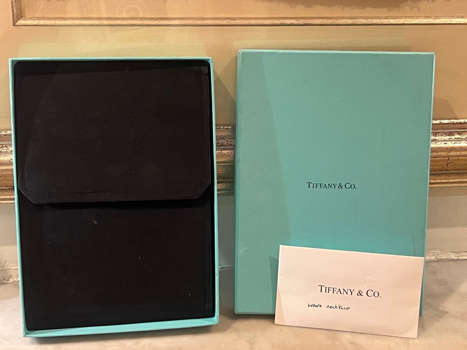 Tiffany & Co Elsa Peretti 18ct Yellow Gold Wave Necklace 25g 1