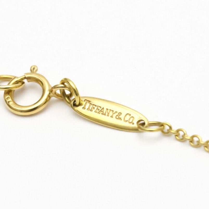 TIFFANY & Co. Elsa Peretti 18K Gold 11mm offenes Herz Anhänger Halskette Damen