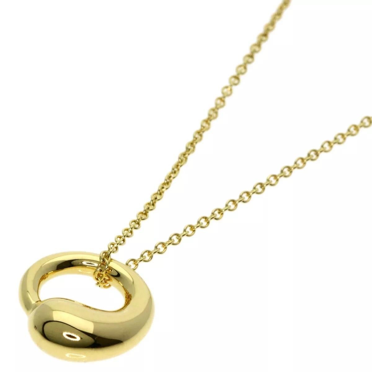 TIFFANY & Co. Elsa Peretti 18K Gold 12mm Eternal Circle Pendant Necklace In Good Condition In Los Angeles, CA