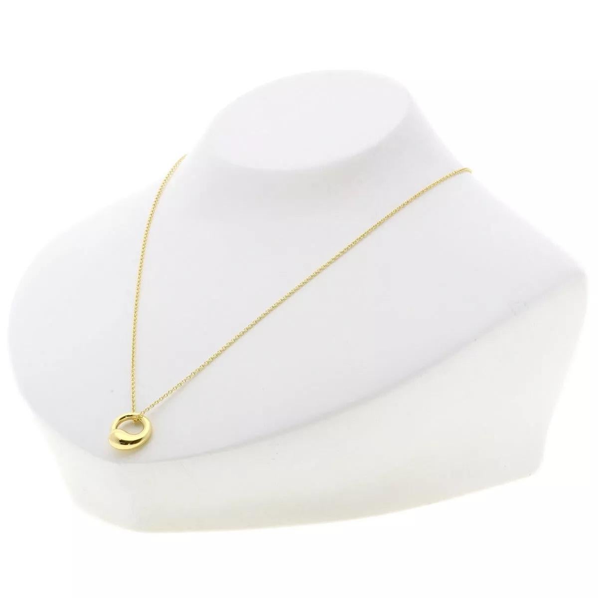 Women's TIFFANY & Co. Elsa Peretti 18K Gold 12mm Eternal Circle Pendant Necklace
