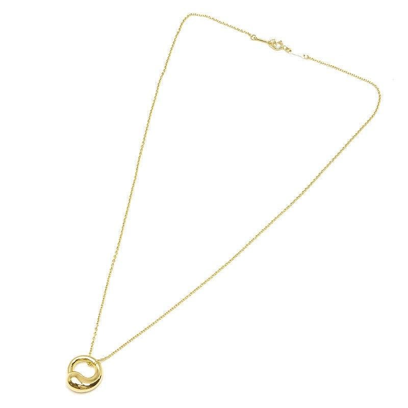 Women's TIFFANY & Co. Elsa Peretti 18K Gold 12mm Eternal Circle Pendant Necklace For Sale