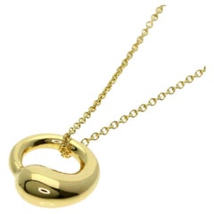 TIFFANY & Co. Elsa Peretti 18K Gold 12mm Eternal Circle Pendant Necklace
