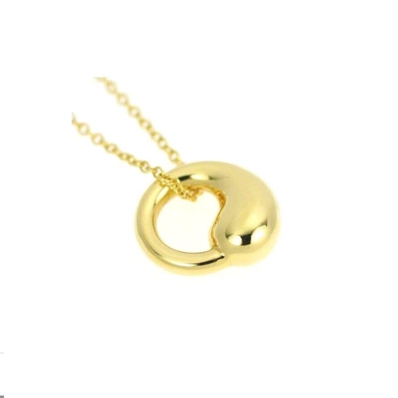 TIFFANY & Co. Elsa Peretti 18K Gold 12mm Eternal Circle Pendant Necklace New In New Condition For Sale In Los Angeles, CA