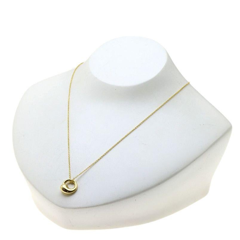 TIFFANY & Co. Elsa Peretti 18K Gold 12mm Eternal Circle Pendant Necklace New For Sale 1