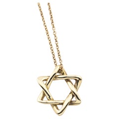 Tiffany & Co. Elsa Peretti 18K Gold 12mm Small Star of David Pendant Necklace