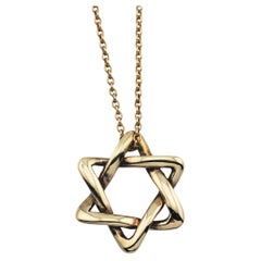 Tiffany & Co. Elsa Peretti 18K Gold 12mm Small Star of David Pendant Necklace