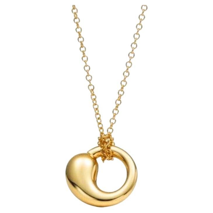 TIFFANY & Co. Elsa Peretti 18K Gold 15mm Eternal Circle Pendant Necklace Medium