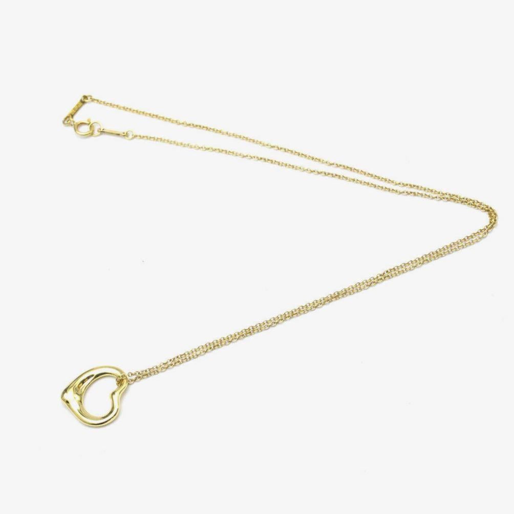 Women's TIFFANY & Co. Elsa Peretti 18K Gold 16mm Open Heart Pendant Necklace