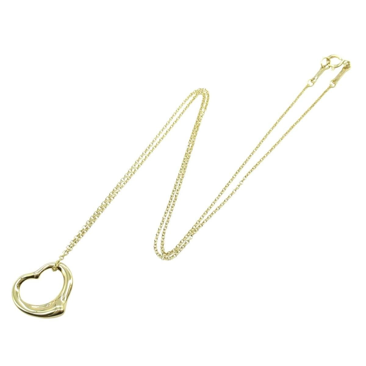 TIFFANY & Co. Collana con ciondolo a cuore aperto Elsa Peretti in oro 18 carati da 16 mm in vendita 1