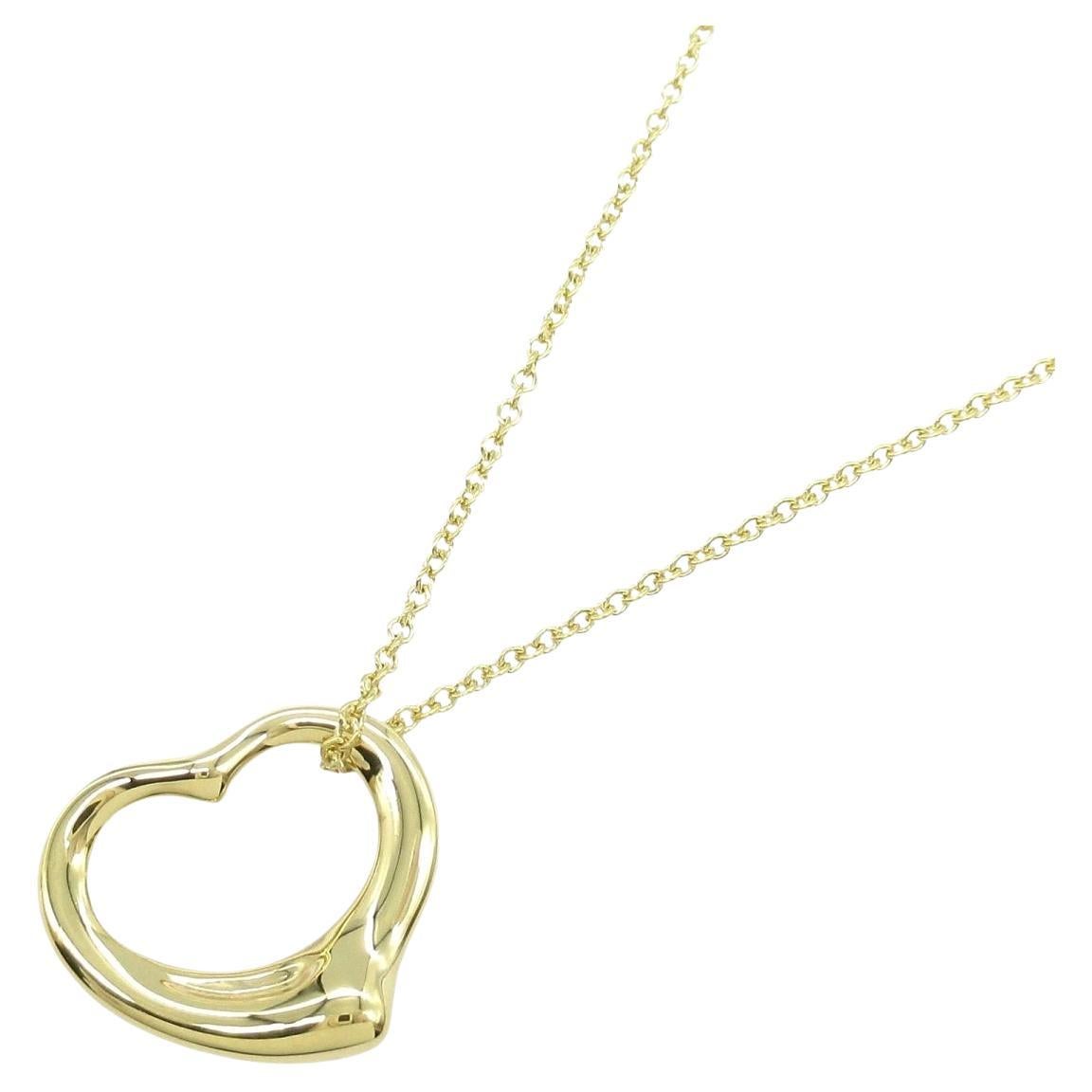TIFFANY & Co. Collana con ciondolo a cuore aperto Elsa Peretti in oro 18 carati da 16 mm