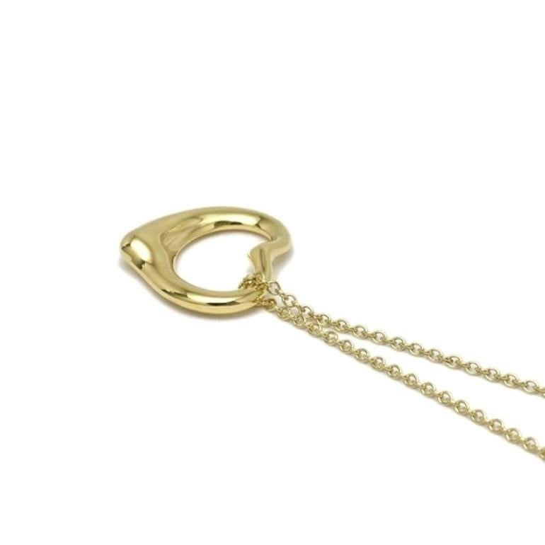 TIFFANY & Co. Elsa Peretti - Collana con ciondolo a cuore aperto in oro 18 carati 16 mm &New in vendita 2