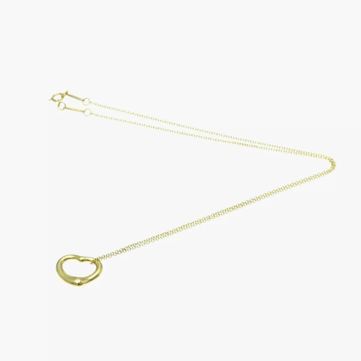 TIFFANY & Co. Elsa Peretti - Collana con ciondolo a cuore aperto in oro 18 carati 16 mm &New in vendita 3
