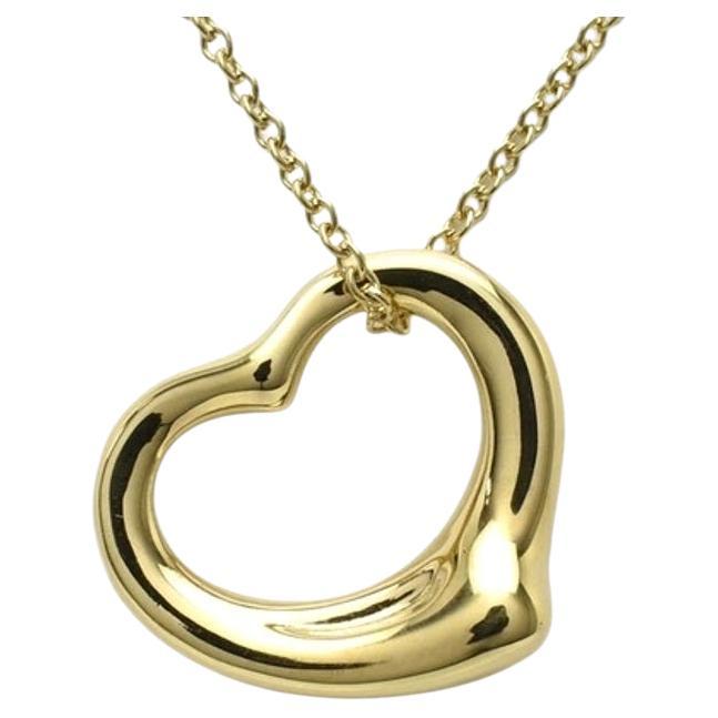TIFFANY & Co. Elsa Peretti - Collana con ciondolo a cuore aperto in oro 18 carati 16 mm &New