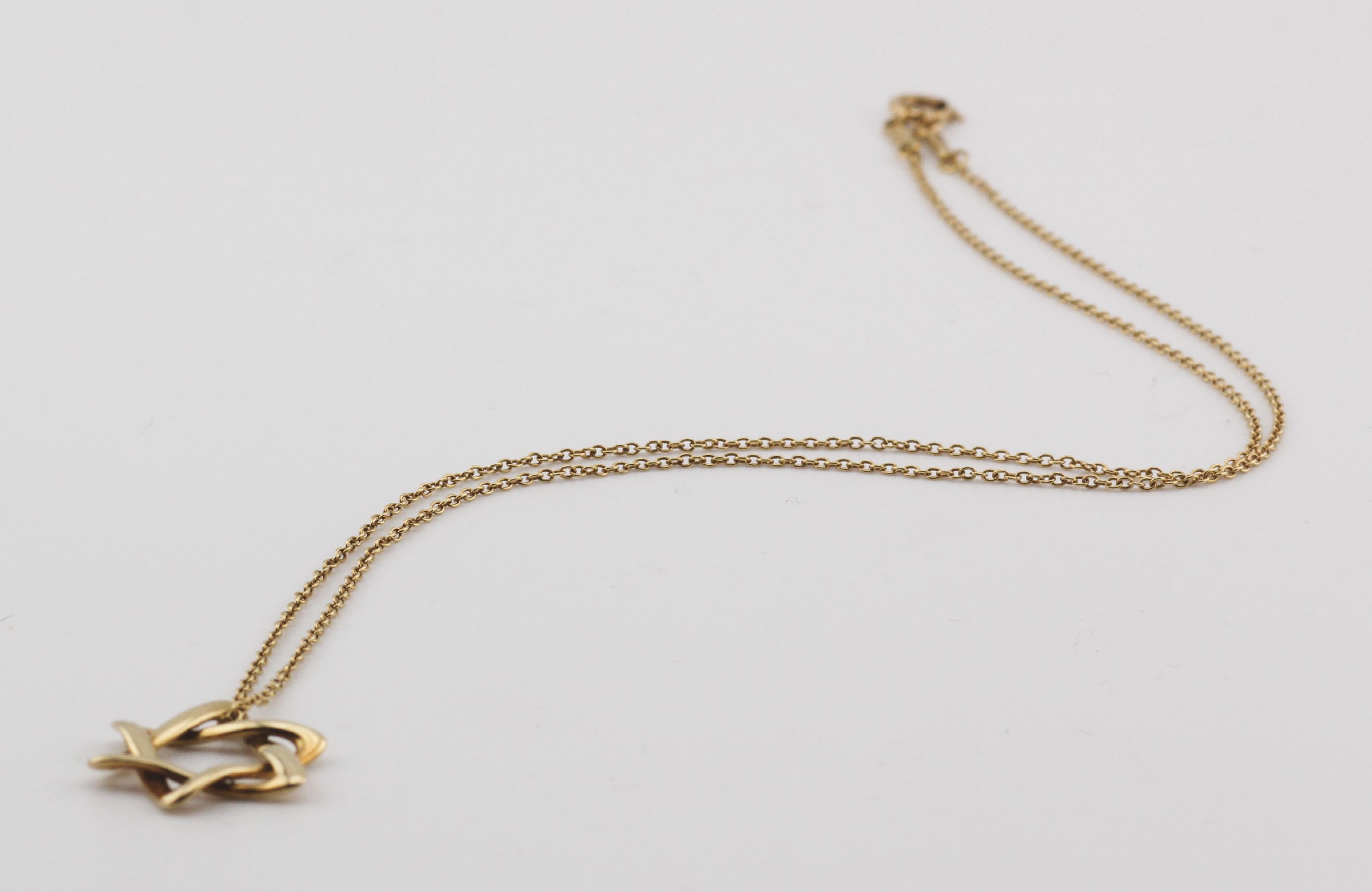 Tiffany & Co. Collier avec pendentif étoile de David en or 18 carats de 18 mm de diamètre 3