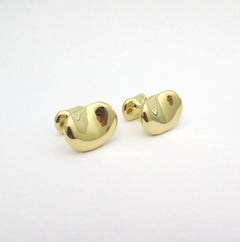 TIFFANY & Co. Elsa Peretti 18K Gold 18mm Wide Bean Cuff Links Cufflinks