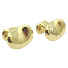 TIFFANY & Co. Elsa Peretti Or 18K 18mm Wide Bean Cufflinks Boutons de manchette