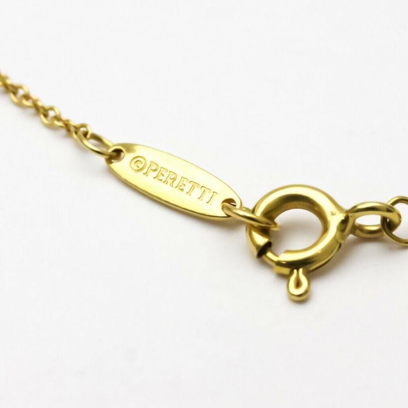 TIFFANY & Co. Elsa Peretti 18K Gold 2 Diamond 22mm Open Heart Pendant Necklace For Sale 1