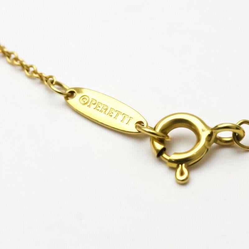 TIFFANY & Co. Elsa Peretti 18K Gold 2 Diamond 22mm Open Heart Pendant Necklace For Sale 1