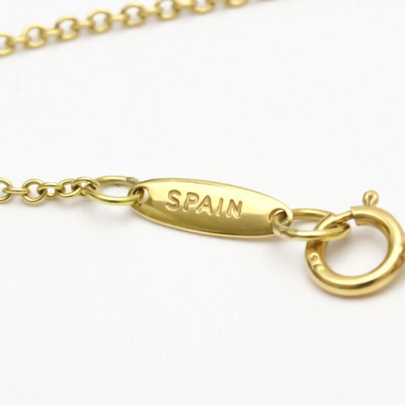 TIFFANY & Co. Elsa Peretti 18K Gold 2 Diamond 22mm Open Heart Pendant Necklace For Sale 2