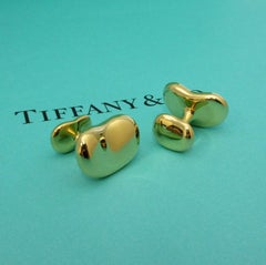 TIFFANY & Co. Elsa Peretti 18K Gold 21mm Wide Bean Cuff Links Cufflinks