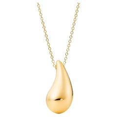 TIFFANY & Co. Elsa Peretti 18K Gold 22mm Long Teardrop Pendant Necklace