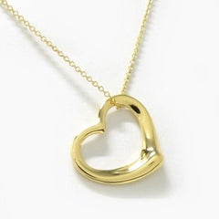 TIFFANY & Co. Elsa Peretti 18K Gold 22mm Open Heart Pendant Necklace