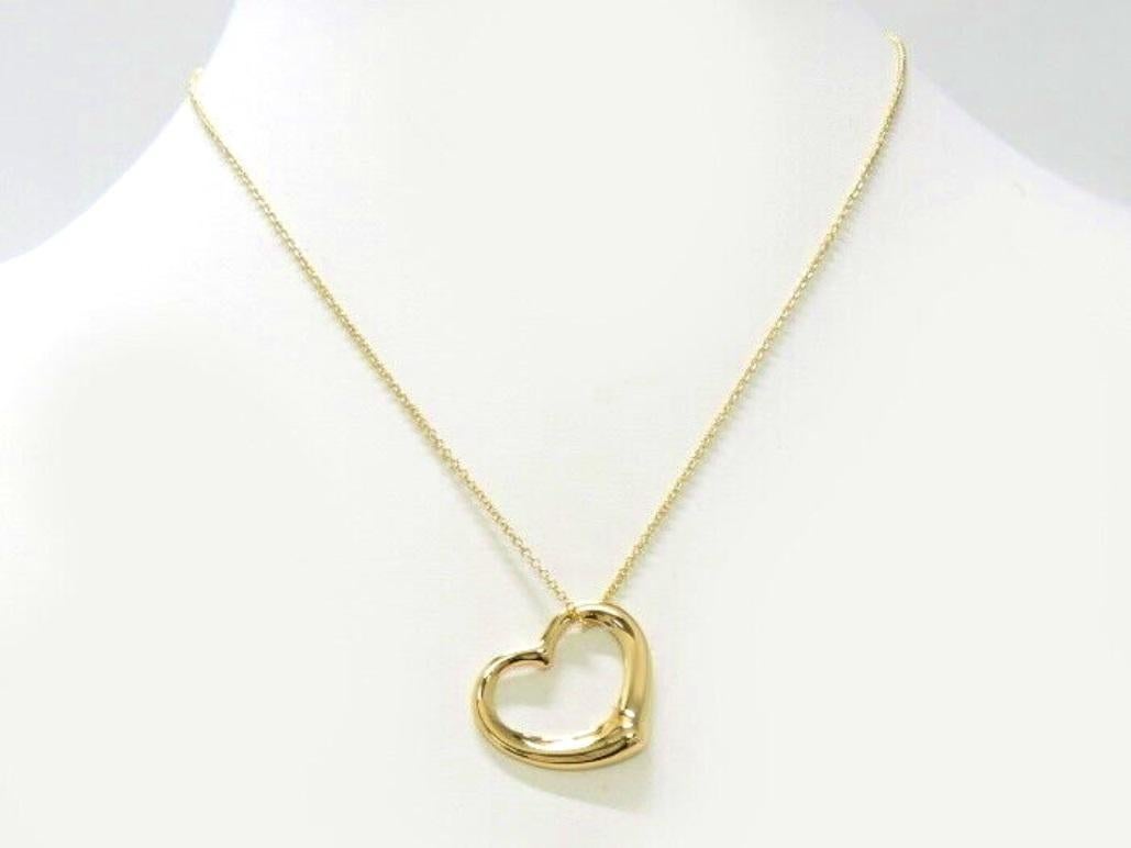 TIFFANY & Co. Elsa Peretti, collier pendentif cœur ouvert 22 mm en or 18 carats Pour femmes en vente