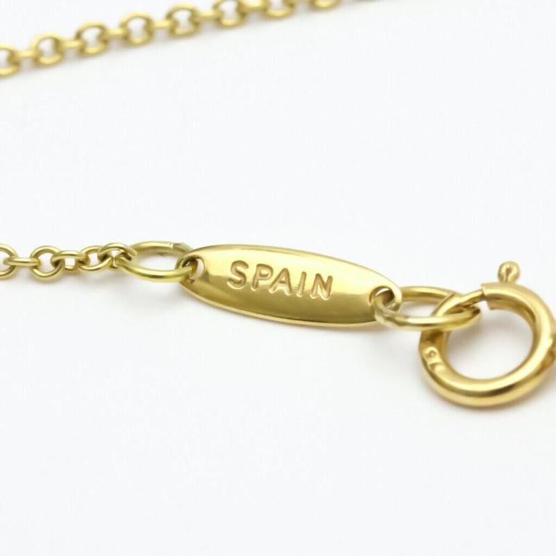 TIFFANY & Co. Elsa Peretti 18K Gold 22mm Open Heart Pendant Necklace New 3