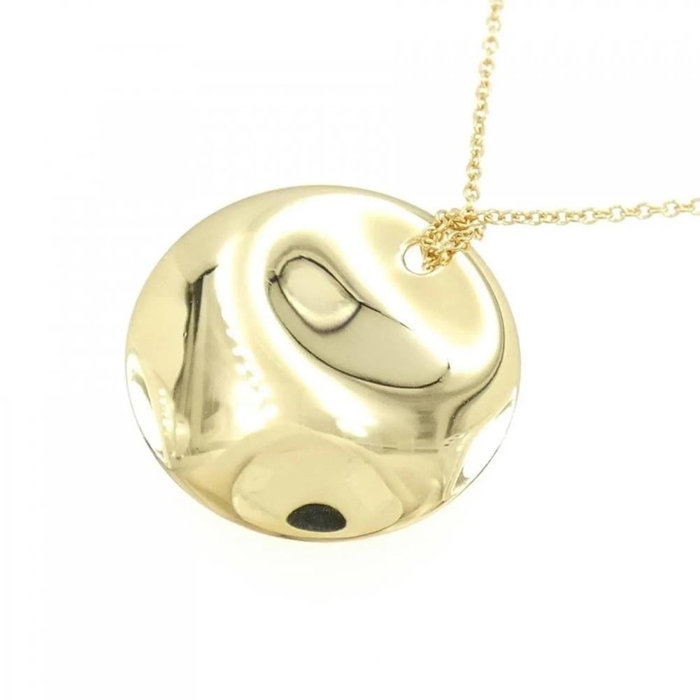 Women's TIFFANY & Co. Elsa Peretti 18K Gold 24mm Round Pendant Necklace For Sale