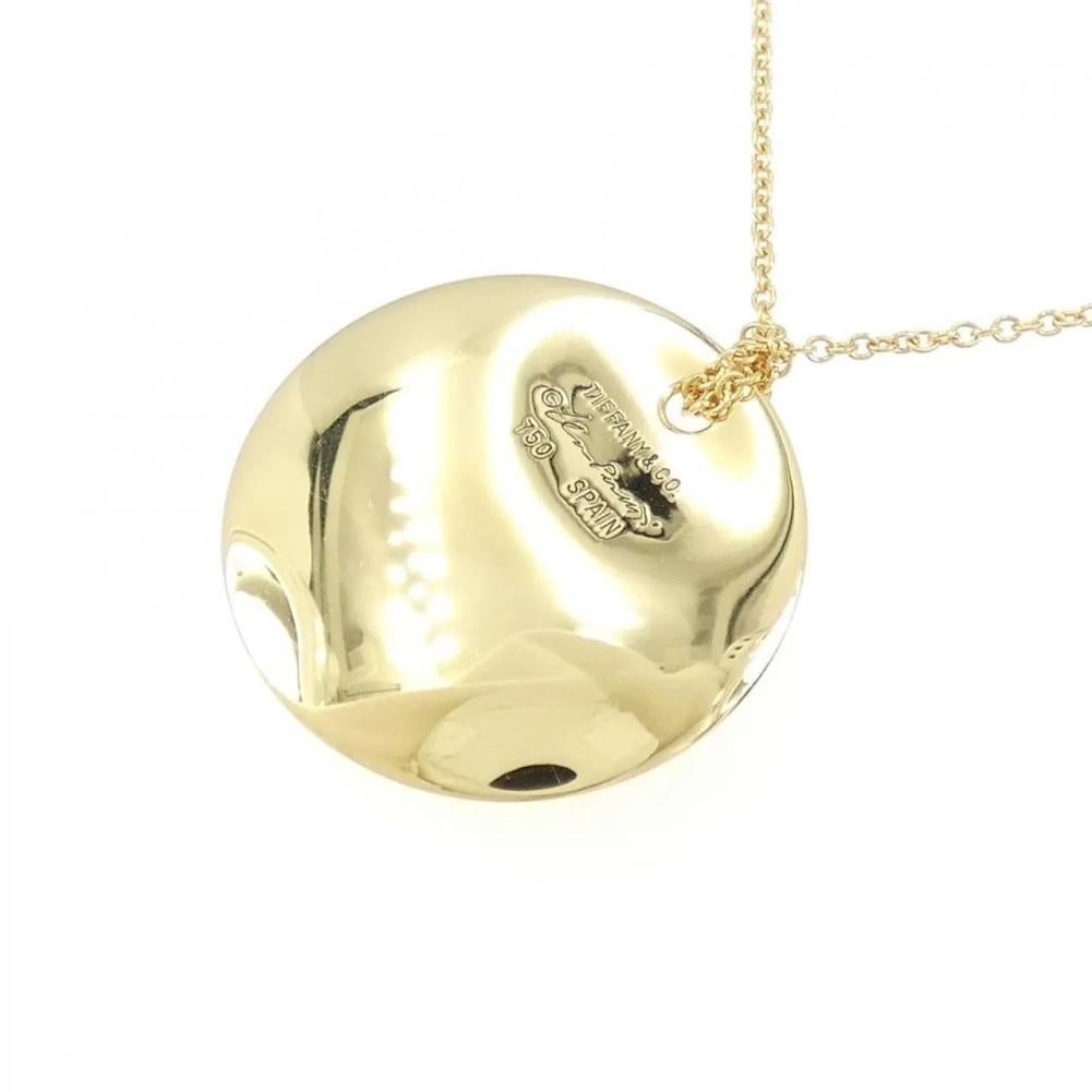 TIFFANY & Co. Elsa Peretti 18K Gold 24mm Round Pendant Necklace For Sale 1