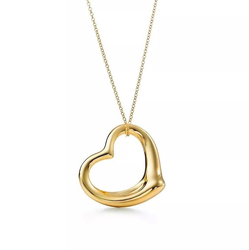 TIFFANY 
Co. Collar Colgante Corazón Abierto Elsa Peretti Oro 18K 27mm