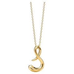 TIFFANY & Co. Elsa Peretti 18K Gold Letter S Pendant Necklace