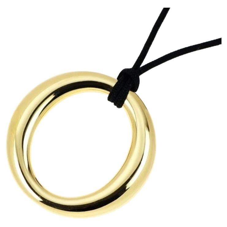 TIFFANY & Co. Elsa Peretti 18K Gold 35mm Sevillana Pendant Necklace Large Size
