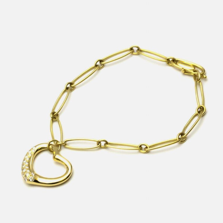 9ct Yellow Gold Open Heart Charm Bracelet - 7 Inch / 18cm Chain - Brand New With Tags 10 thumbnail image