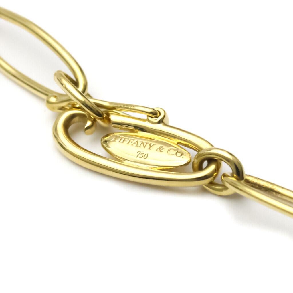 Women's TIFFANY & Co. Elsa Peretti 18K Gold .36ct Diamond Open Heart Charm Bracelet For Sale