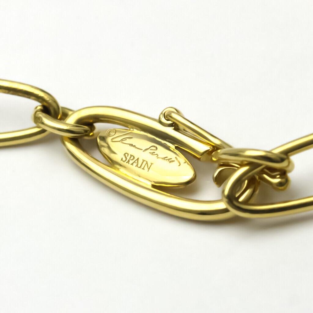 TIFFANY & Co. Elsa Peretti 18K Gold .36ct Diamond Open Heart Charm Bracelet For Sale 1