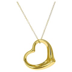 TIFFANY & Co. Collier Elsa Peretti en or 18K avec pendentif en forme de cœur ouvert de 36 mm 30".