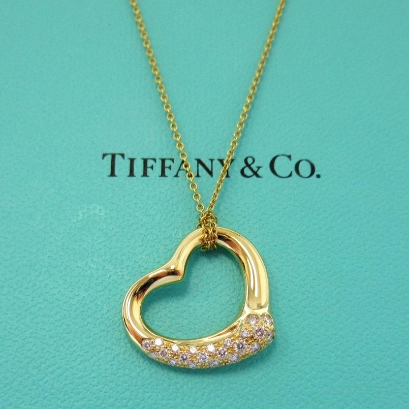TIFFANY & Co. Elsa Peretti 18K Gold .38ct Diamond Open Heart Pendant Necklace 

Metal: 18K Yellow Gold
Weight: 8.50 grams 
Chain: 16