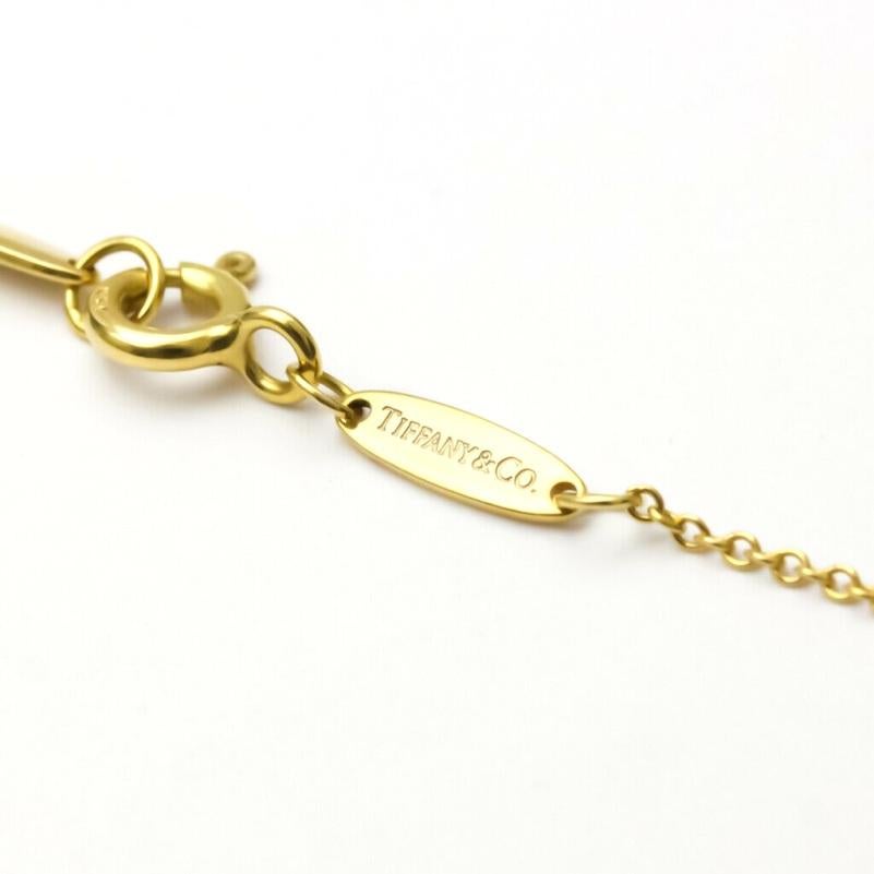 TIFFANY & Co. Elsa Peretti 18K Gold .38ct Diamond Open Heart Pendant Necklace For Sale 2