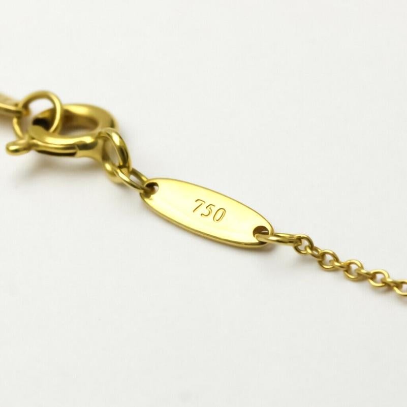TIFFANY & Co Elsa Peretti 18K Gold .38ct Diamond Open Heart Pendant Necklace New For Sale 4