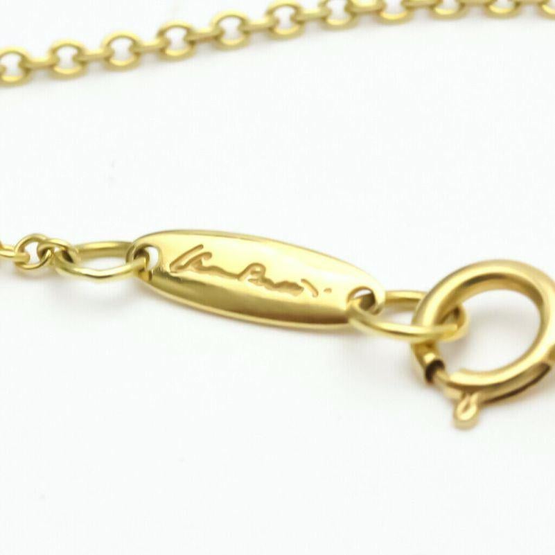 TIFFANY & Co. Elsa Peretti 18K Gold 5 Diamond 16mm Open Heart Pendant Necklace  For Sale 5