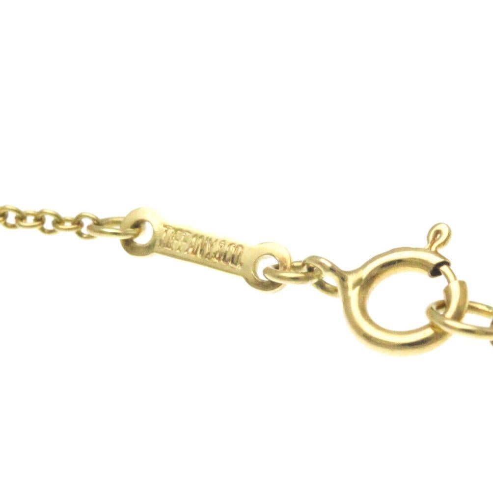 Women's TIFFANY & Co. Elsa Peretti 18K Gold 5 Diamond 16mm Open Heart Pendant Necklace  For Sale