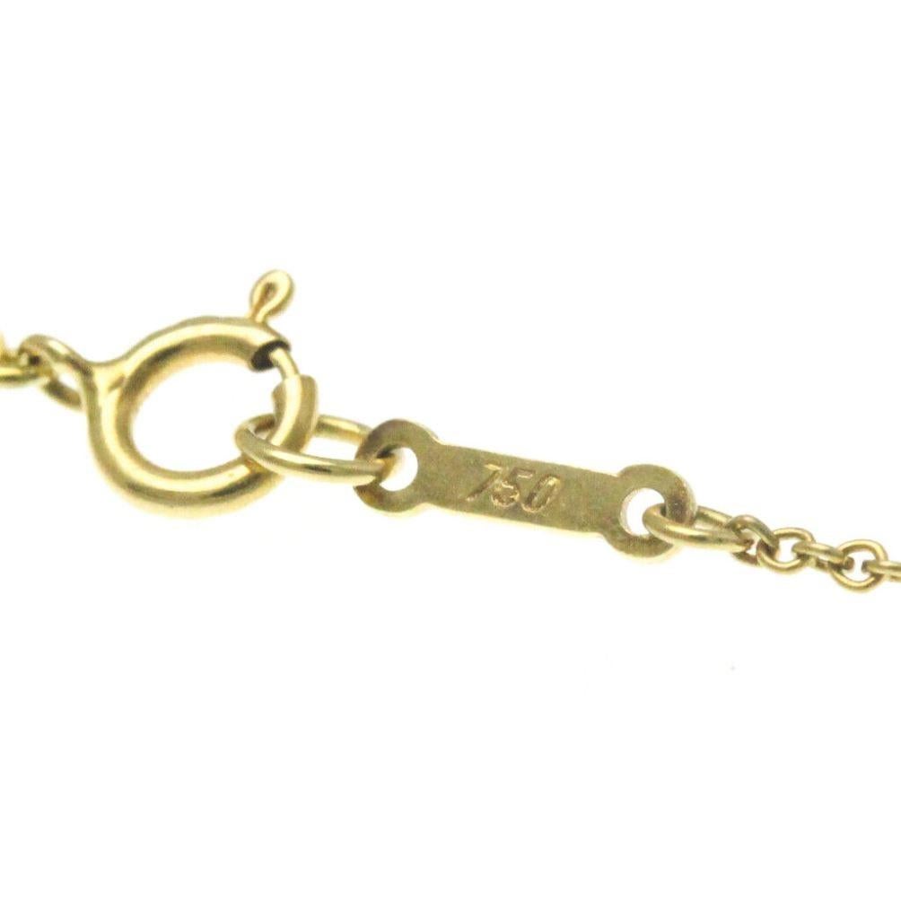 TIFFANY & Co. Elsa Peretti 18K Gold 5 Diamond 16mm Open Heart Pendant Necklace  For Sale 1